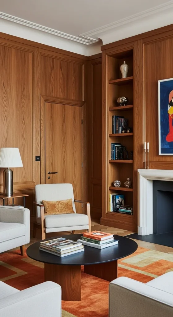 17 Embracing 70s Interior Design Ideas in Modern Homes 7 4. Wood Paneling on Walls