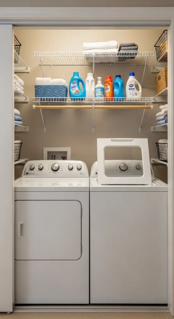 13 Top Load Washer Laundry Room Ideas for a Stylish and Functional Space 8 5. Compact Laundry Closet with a Top Load Washer