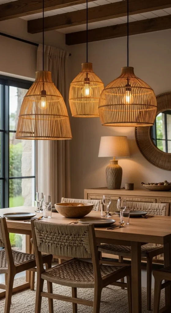 19 Organic Dining Room Ideas for Calm Nature Inspired Space Ideas 8 5. Install Soft and Natural Lighting Fixtures