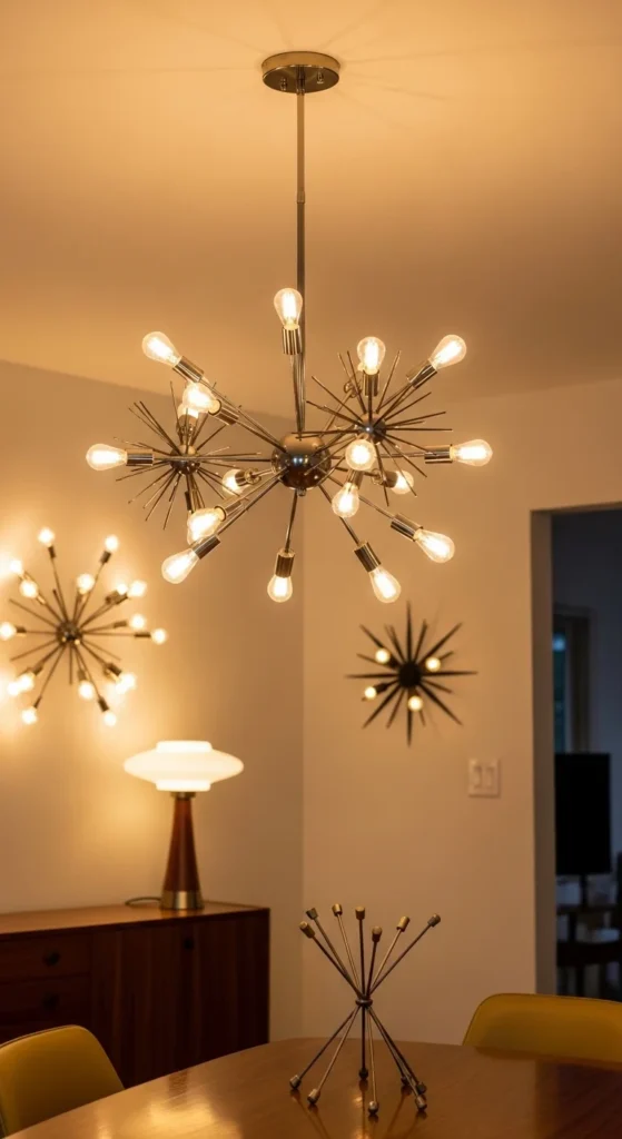 13 Timeless 1950s Interior Design Ideas to Bring Retro Charm Into Your Home 9 6. Atomic Age Lighting Fixtures