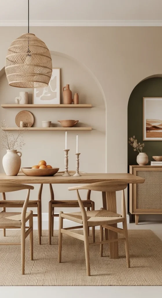 19 Organic Dining Room Ideas for Calm Nature Inspired Space Ideas 9 6. Choose Neutral and Earthy Wall Colors