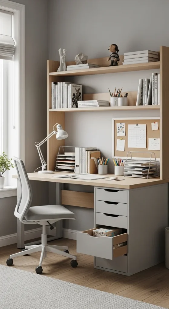 13 Kids' Room Interior Design Ideas That Inspire Creativity and Comfort 9 6. Study Friendly Kids Room Interior Design for Better Focus