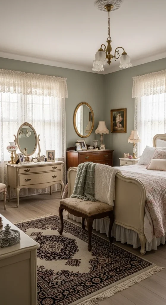 13 Dreamy Bedroom Ideas for a Serene and Stylish Retreat 9 6. Vintage Charm Bedroom