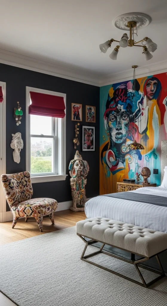 13 Dreamy Bedroom Ideas for a Serene and Stylish Retreat 10 7. Artistic Statement Bedroom