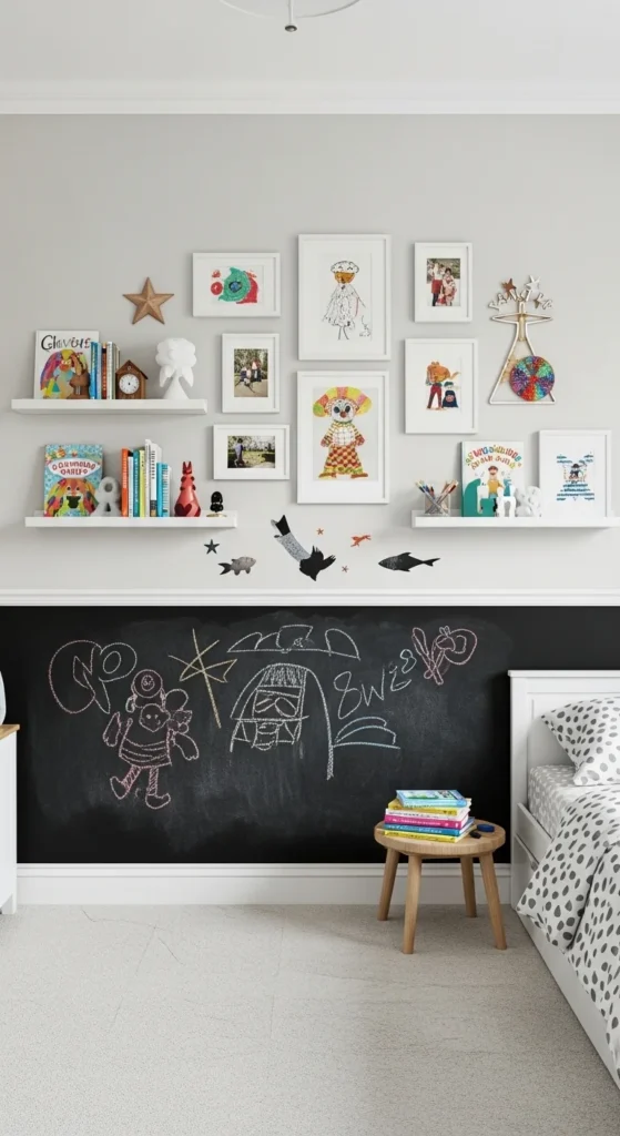 13 Kids' Room Interior Design Ideas That Inspire Creativity and Comfort 10 7. Creative Wall Decor Ideas in Kids Room Interior Design