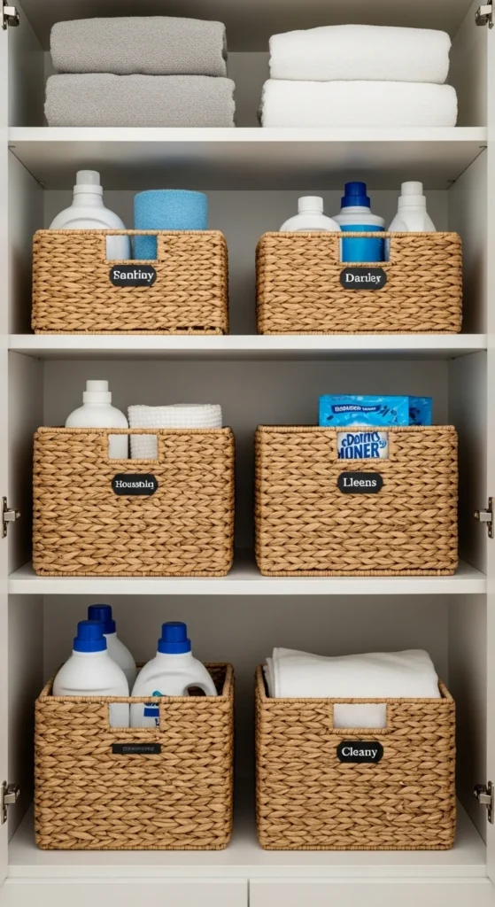 13 Top Load Washer Laundry Room Ideas for a Stylish and Functional Space 10 7. Decorative Baskets for Stylish Storage