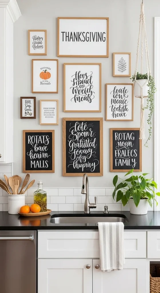 17 Stunning Thanksgiving Kitchen Decor Ideas for a Cozy Holiday Look 10 7. Seasonal Wall Art or Chalkboards