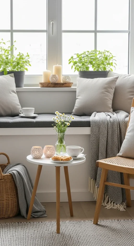 15 Living Room Window Nook Ideas for a Cozy and Stylish Space 10 7. Window Nook for Tea or Coffee Moments