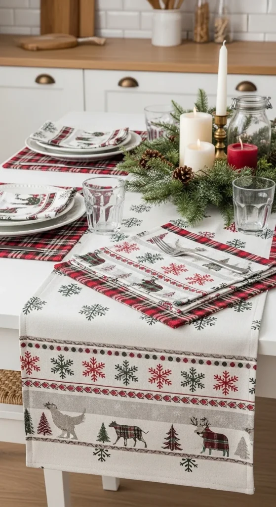 13 Christmas Kitchen decorations Ideas for a Festive Home 11 8. Holiday Themed Table Runners and Placemats