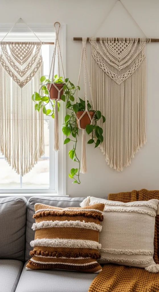 17 Embracing 70s Interior Design Ideas in Modern Homes 11 8. Macrame and Handmade Textiles