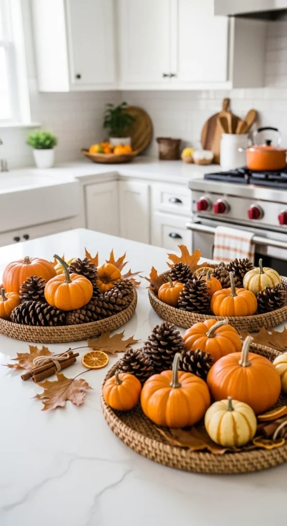 17 Stunning Thanksgiving Kitchen Decor Ideas for a Cozy Holiday Look 11 8. Nature Inspired Countertop decor