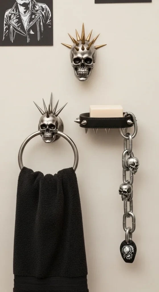 15 Punk Bathroom Ideas: Transform Your Space with Rebellion 10 8. Punk Inspired Accessories