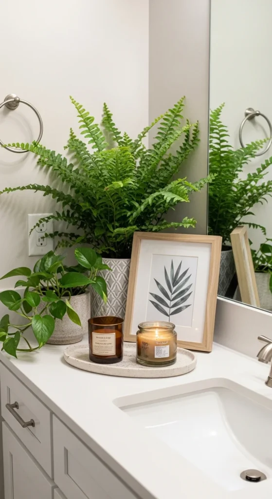 17 Cheap Bathroom Makeover Ideas to Transform Your Space Affordably 12 9. Add Greenery and Decorative Elements