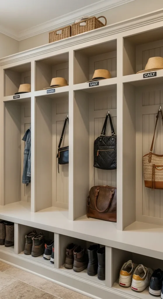 19 Laundry Mud Room Ideas That Combine Style, Storage, and Smart Organization 12 9. Custom Cubbies for Individual Family Members