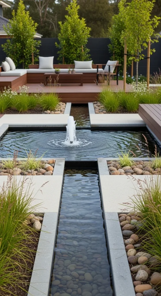 13 Modern Australian Garden Ideas for a Stylish and Low-Maintenance Outdoor Space 12 9. Modern Australian Garden with Water Feature