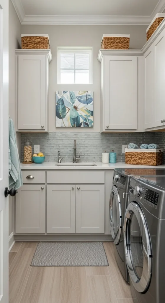 13 Small Laundry Stackable Room Ideas to Maximize Style Tips 12 9. Use Light and Neutral Color Palettes