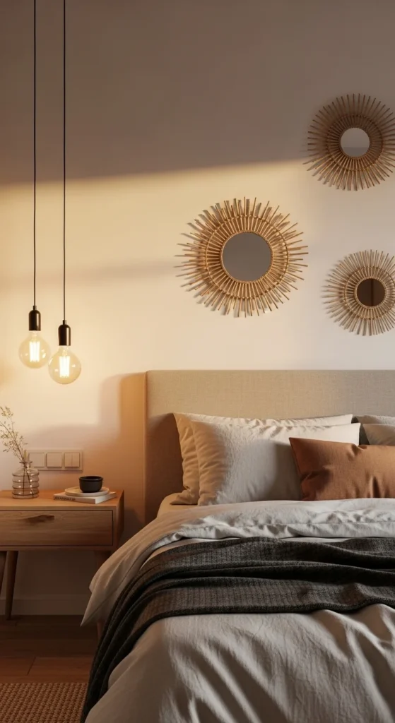 19 Natural Bedroom Oasis Ideas for a Calm Sleep Sanctuary 12 9. Use Soft Layered Lighting for a Relaxing Bedroom Oasis