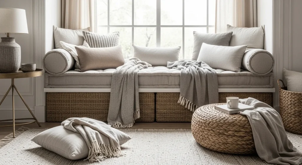 How to Decorate a Window Nook 2 Add a Comfortable Window Seat With Cushions