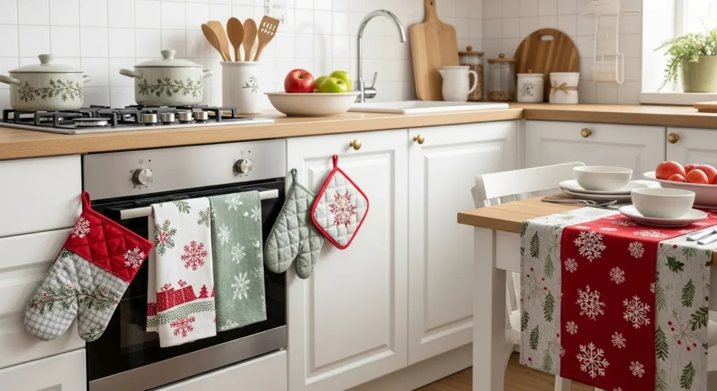 How to Decorate Your Kitchen for Christmas: A Complete Festive Styling Guide 3 Adding Christmas Charm with Festive Kitchen Textiles