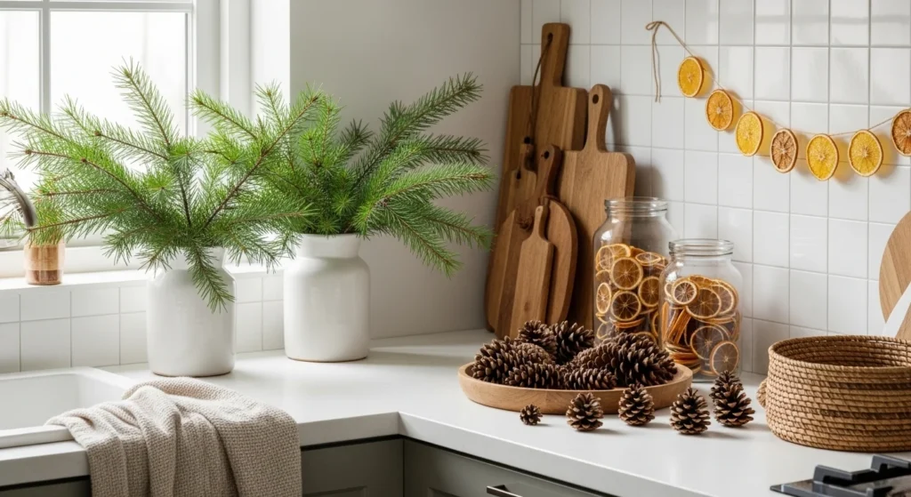 How to Decorate Your Kitchen for Christmas: A Complete Festive Styling Guide 4 Incorporating Natural Elements for a Cozy Christmas Feel