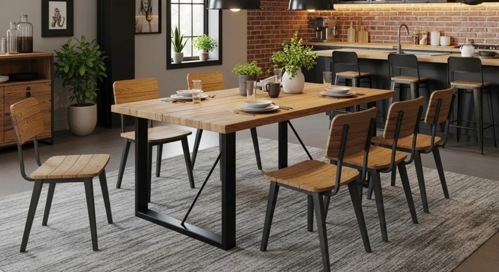 What Are the Best Farmhouse Style Kitchen Tables at Home 4 Industrial Farmhouse Tables with Metal Accents