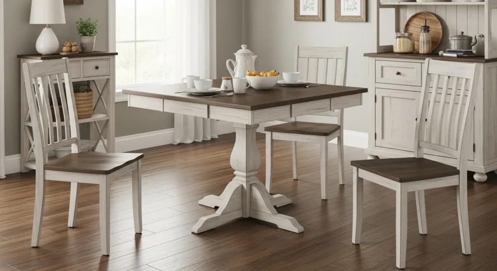 What Are the Best Farmhouse Style Kitchen Tables at Home 3 Pedestal Farmhouse Tables for Compact and Stylish Spaces