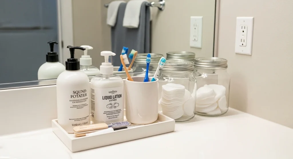 How to Organize Bathroom Counter 4 Use Matching Containers for a Clean and Cohesive Look