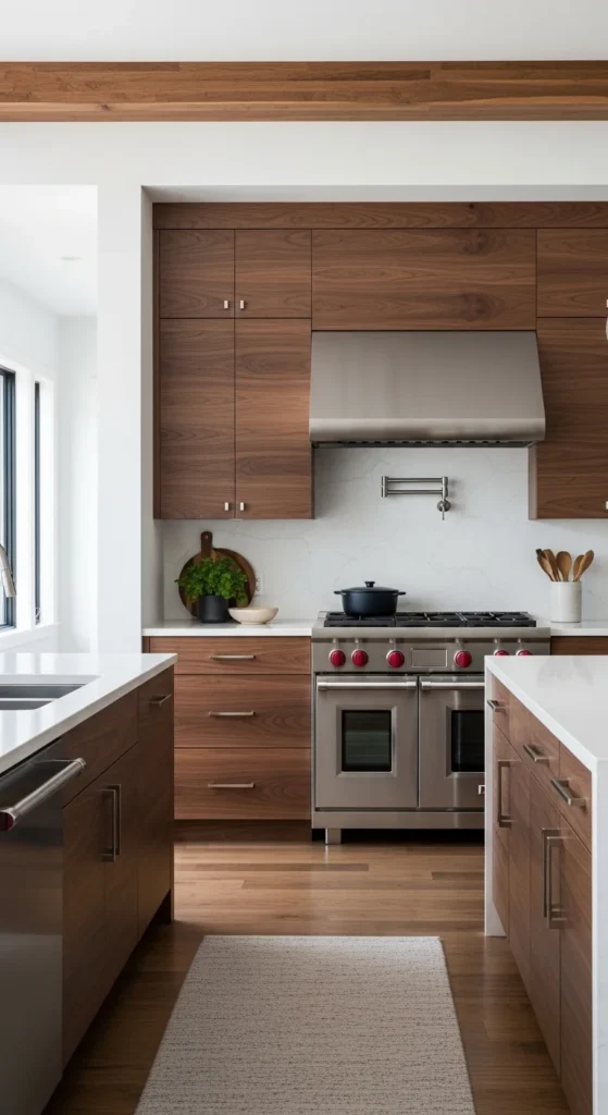 17 Modern Walnut Kitchen Cabinets Ideas for Stylish Design 2 Why Modern Walnut Kitchen Cabinets Are Trending in Contemporary Homes