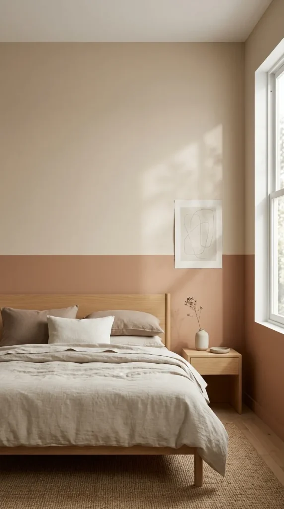 1. Earthy Bedroom Idea With Warm Neutral Wall Colors clean