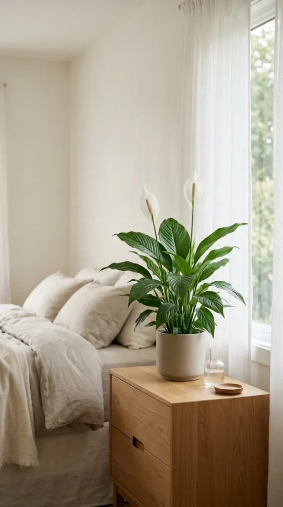 3. Peace Lily for Elegant Bedroom clean