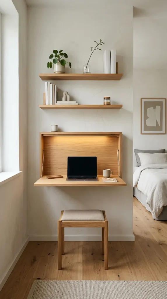 5. DIY Foldable Desk for Multifunctional Bedrooms clean