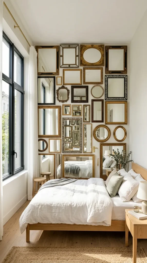 6. DIY Mirror Wall to Create a Spacious Look clean
