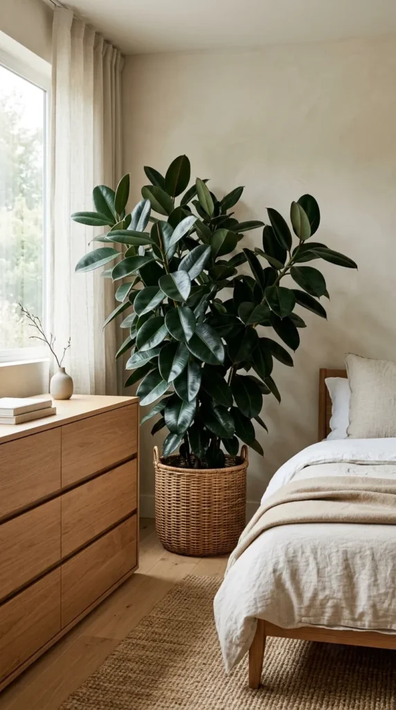 7. Rubber Plant for Bold Bedroom clean