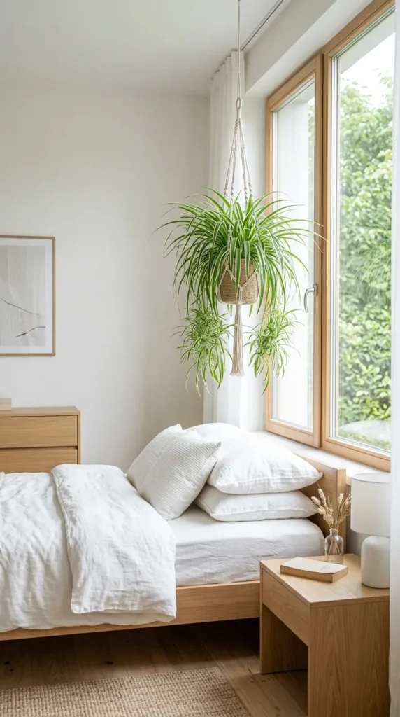 8. Spider Plant for Bright Bedroom clean
