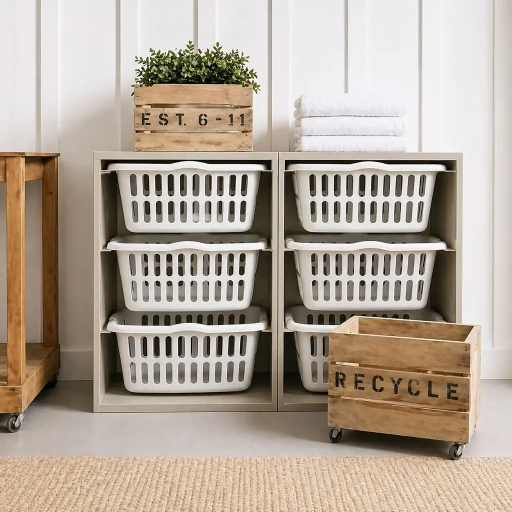 1. Built In Basket Storage Unit