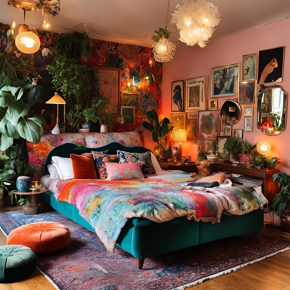 1. Jungle and Gallery Wall Bedroom
