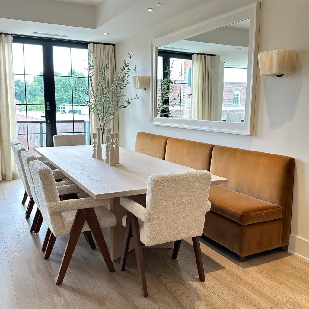 1. Mustard Velvet Wall Banquette