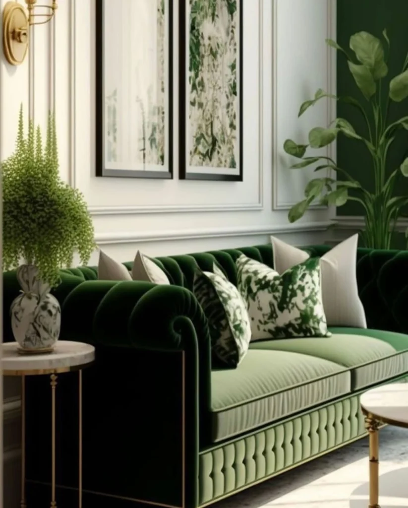 1. Two Tone Channel Tufted Velvet Sofa