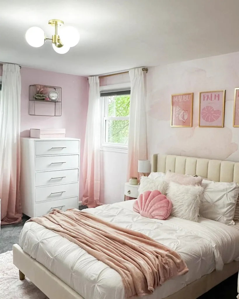 12 Teen Girl Bedroom Aesthetics to Copy You'll Love 11 10. Coastal Pink Beach Bedroom