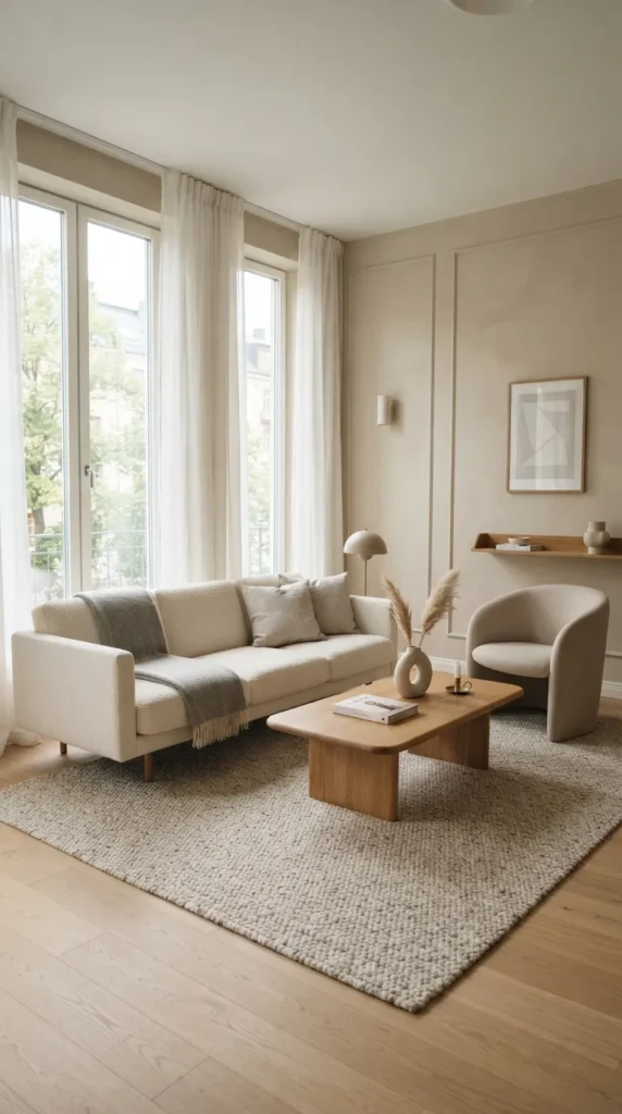 11. Combine Modern Furniture with Beige Living Room Decor for a Clean Look clean