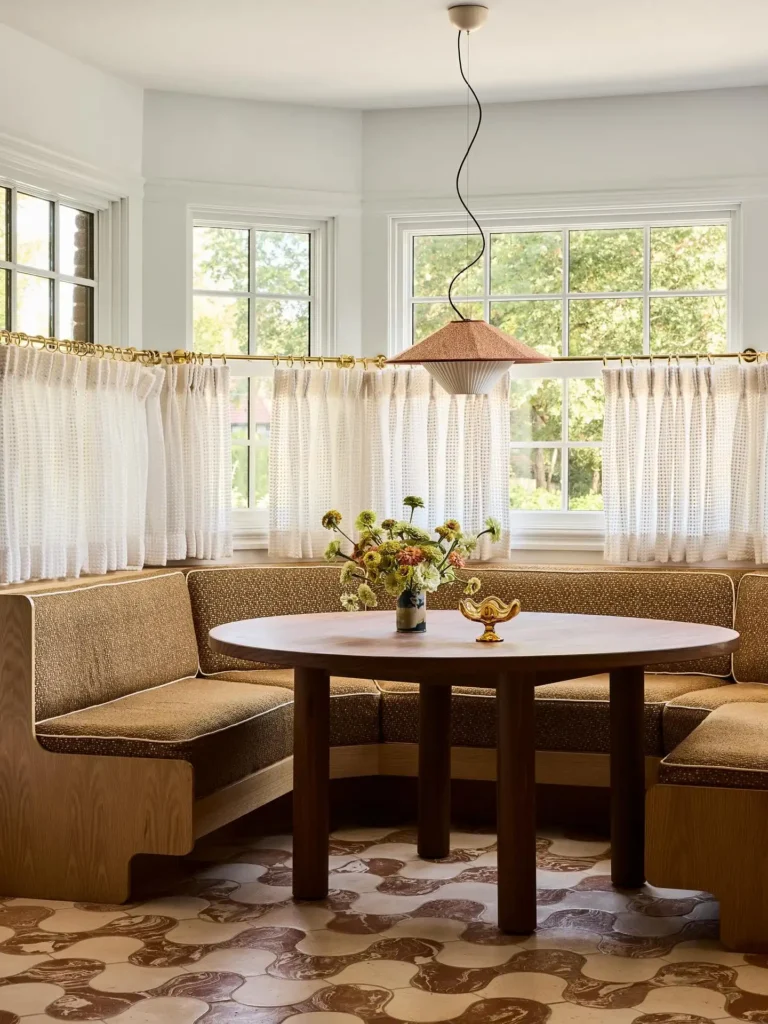 11. Curved Wood Frame Banquette