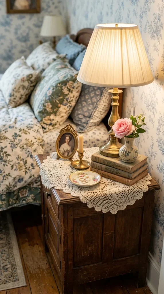 13. Style Your Nightstand Like a Curated Little Vignette clean