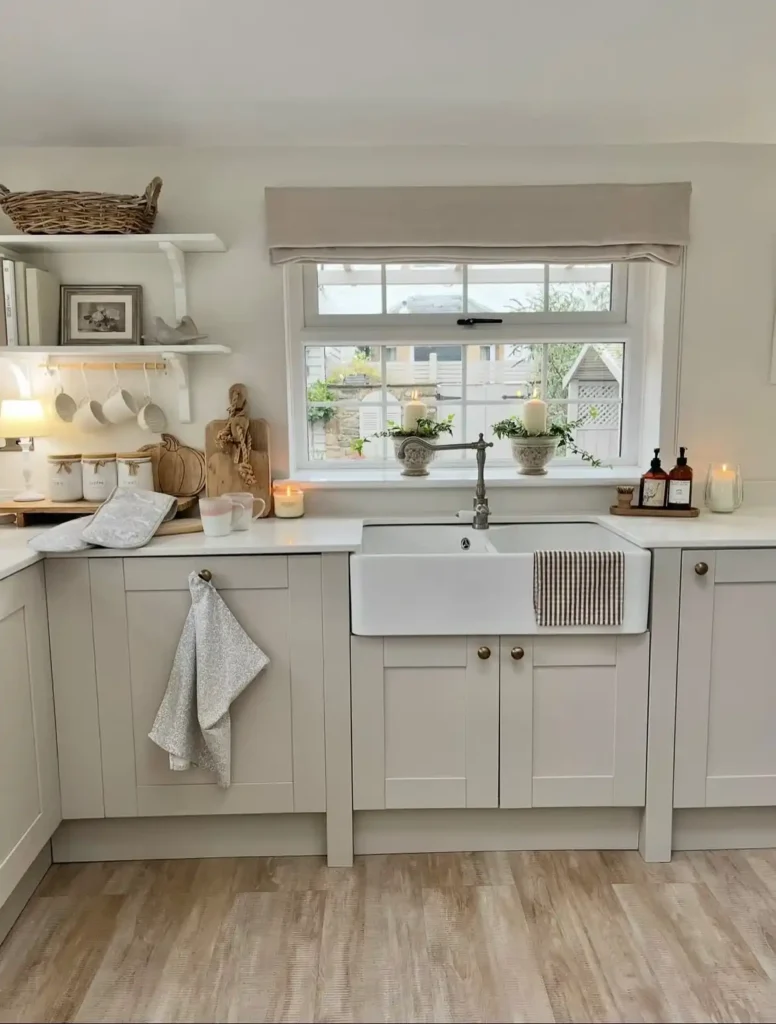 14. Farmhouse Sink With Hanging Mug Rail