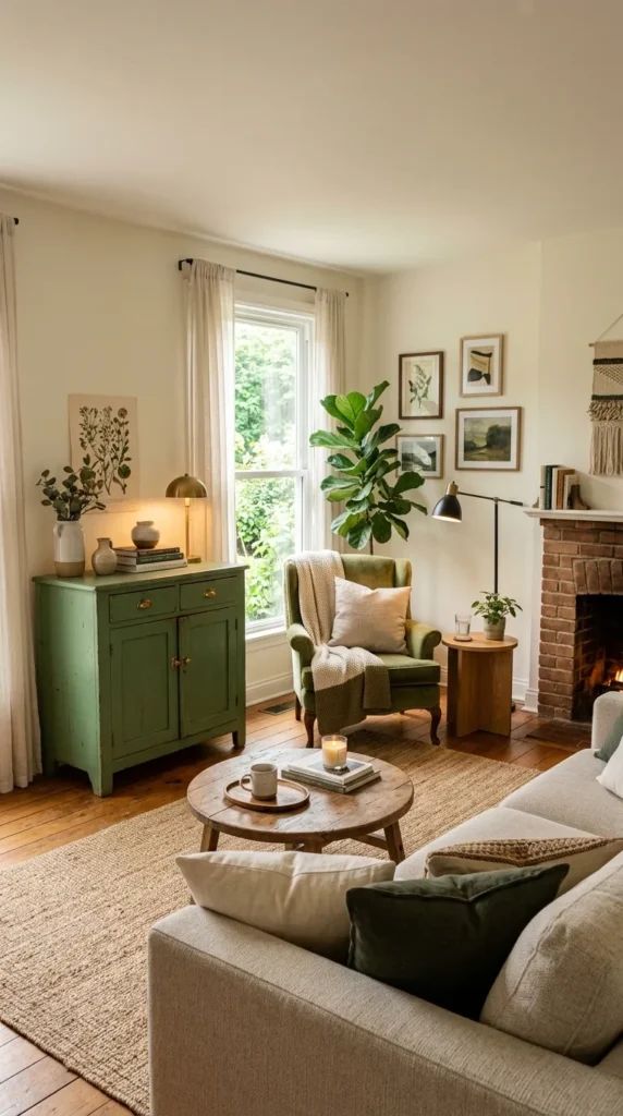 14. Introduce Vintage Green Furniture for Character and Charm clean