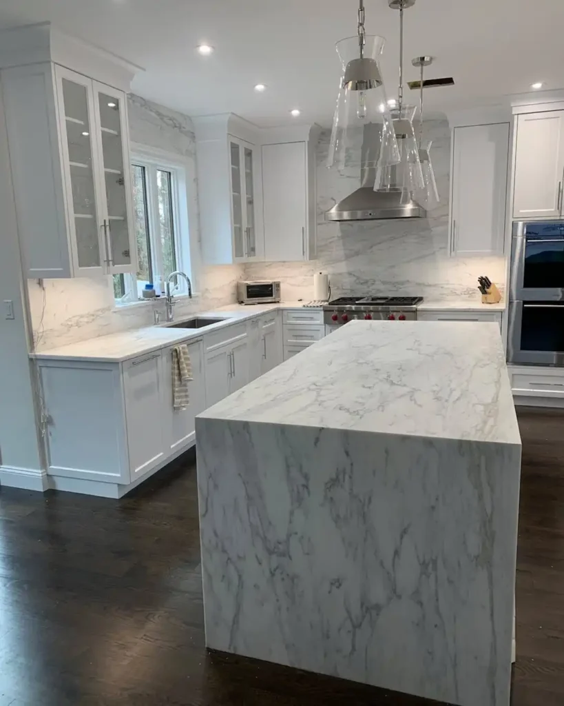 15. Waterfall Marble Island Edge