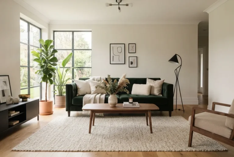 17 Dark Green Sofa Living Room Ideas for Cozy Interiors