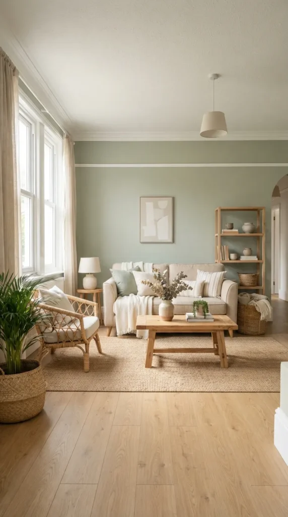 2. Bring Fresh Energy Through Soft Sage Green Walls clean