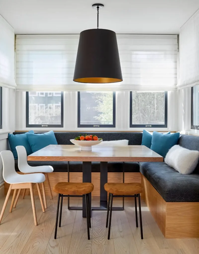 2. Corner Wood Base Banquette