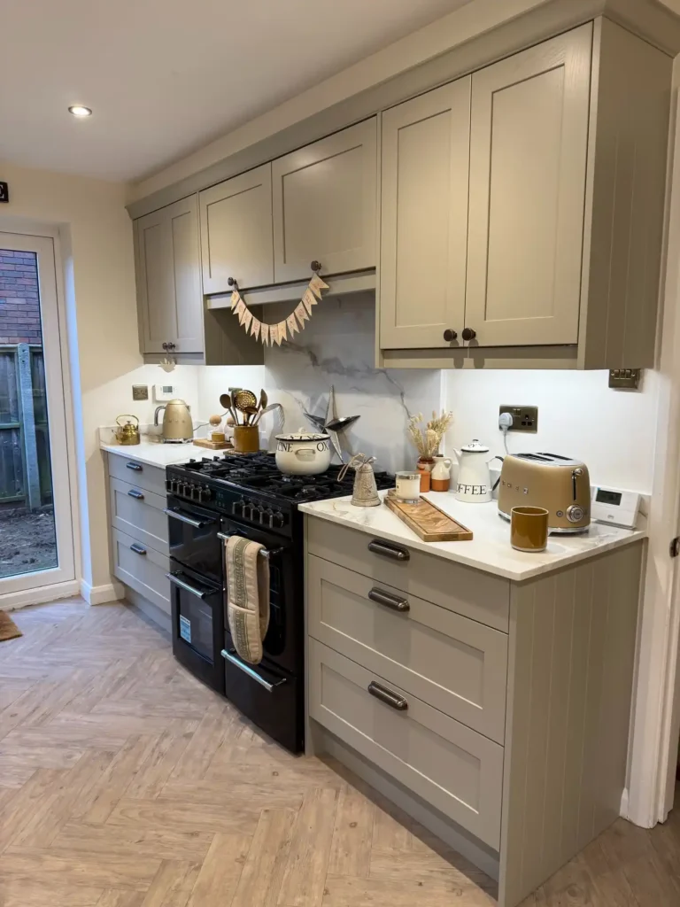 2. Sage Green Shaker Cabinets
