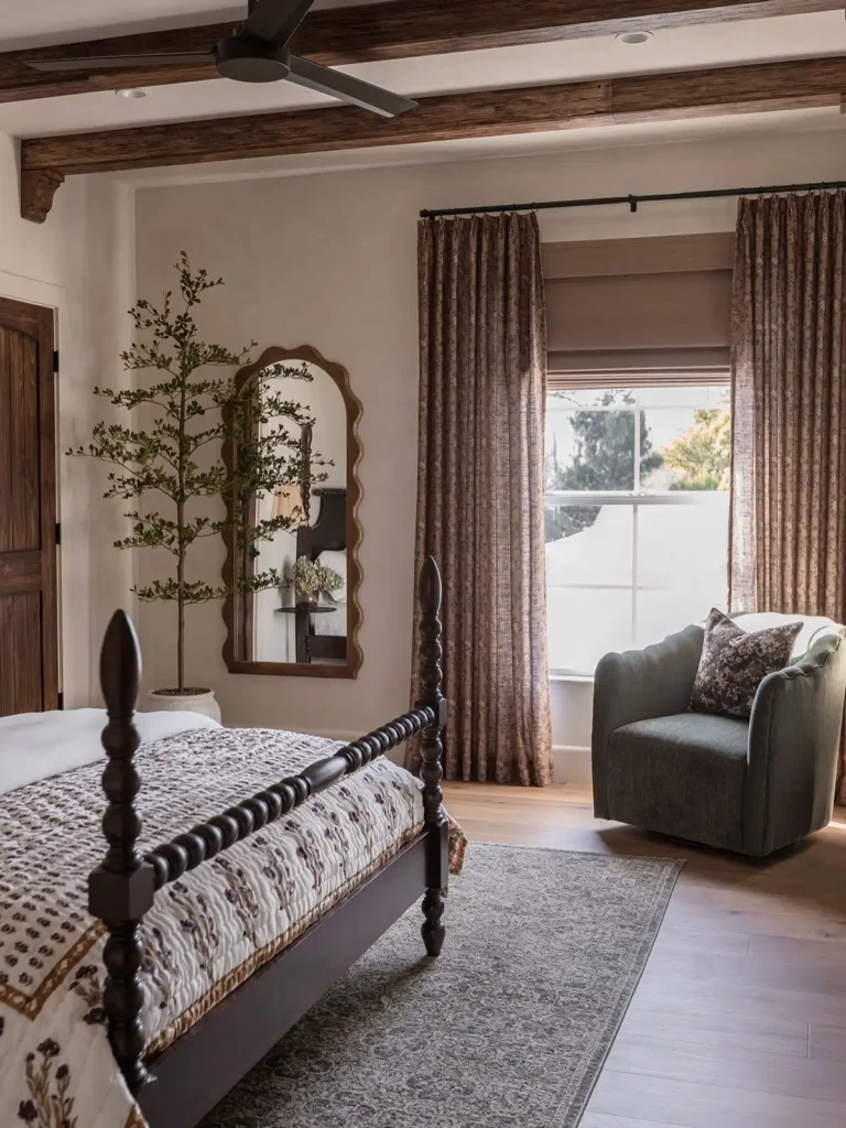 2. Spindle Post Bed with Scalloped Mirror